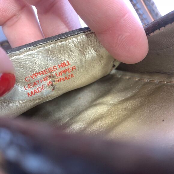 MARC JOSEPH NEW YORK CYPRESS HILL BROWN & GOLD SNAKE PRINT LEATHER MOCCASINS 8 - Picture 8 of 9